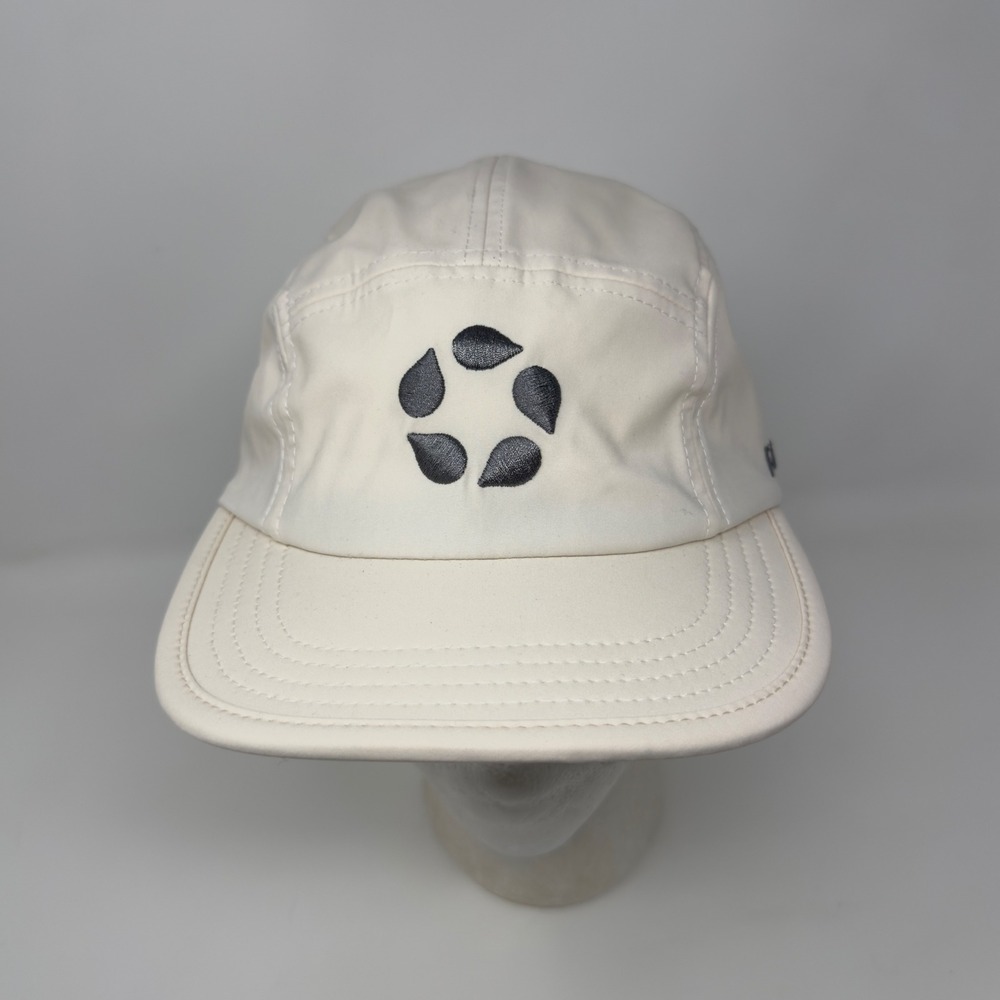Revive 5 Panel Camper Hat Cream Off‎ White Embroidered Logo Adjustable Strapback